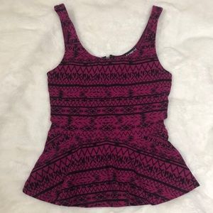 Peplum style top from Express. Magenta color and size XS